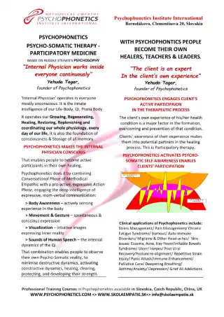 PSYCHOPHONETICS PSYCHO-SOMATIC THERAPY - PARTICIPATORY MEDICINE
